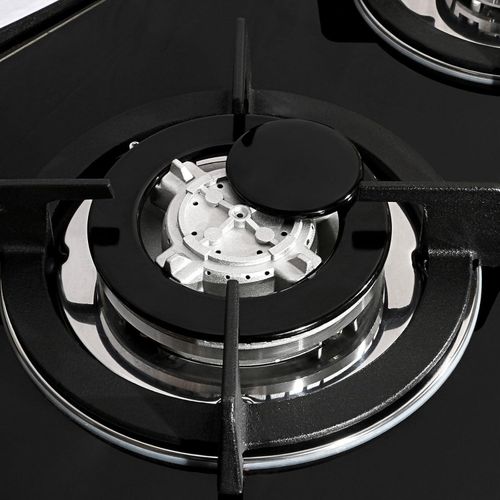 Digiwave 30'' Black Gas Stove Tempered Glass Panel Built-in Gas Cooktop 5 Burners Countertop LPG/NG Gas Hob Five Fuel Oven Gas Cooktops Stove Gas Cooker for Griddle, Pan- Black