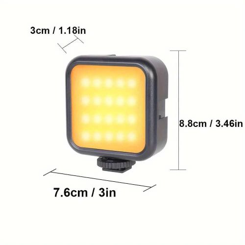 Video Light, Camera Light, 360° Full Color Portable Photography Lighting, CRI 95+ 3000K-7000K LED Video Light, 1800mAh Rechargeable Selfie Light With 3 Cold Shoe Mounts- Multicolor