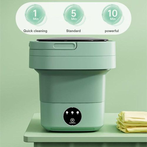 6.5L Silicone Foldable Washing Machine, Portable Low Noise Electric Collapsible Washing Machine, Mini Laundry Machine for Bathroom Travel Camping RV and Laundry
