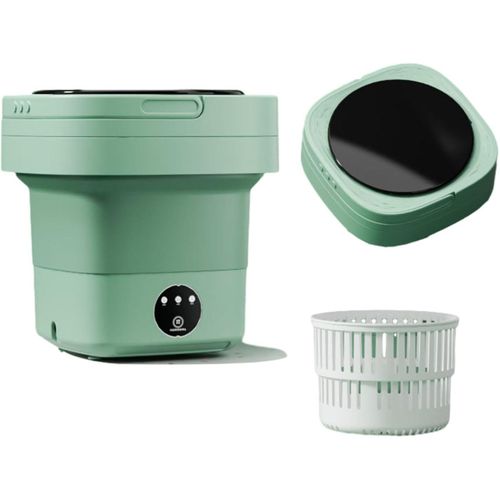 6.5L Silicone Foldable Washing Machine, Portable Low Noise Electric Collapsible Washing Machine, Mini Laundry Machine for Bathroom Travel Camping RV and Laundry
