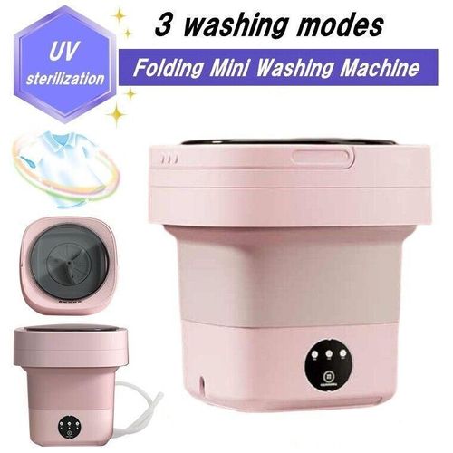6.5L Silicone Foldable Washing Machine, Portable Low Noise Electric Collapsible Washing Machine, Mini Laundry Machine for Bathroom Travel Camping RV and Laundry
