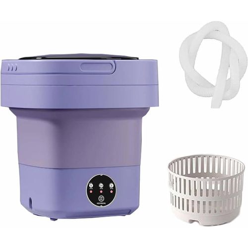 6.5L Silicone Foldable Washing Machine, Portable Low Noise Electric Collapsible Washing Machine, Mini Laundry Machine for Bathroom Travel Camping RV and Laundry
