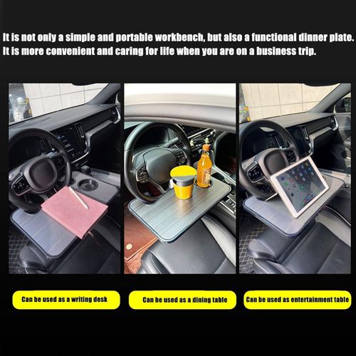 Portable Steering Wheel Dining Table Car Notebook Travel Laptop Computer Desk Eat Work Drink Food Coffee Goods Tray Board Dining Table Holder for Car,Steering Wheel Desk Car Food Eating Tray Gift Set- Multicolor