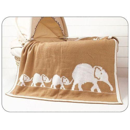Cartoon Elephant Printed Baby Blanket Knitted Newborn Swaddle Wrap Blankets