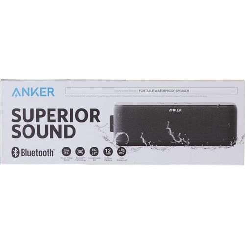 Upgraded Soundcore Boost Bluetooth Speaker with Well-Balanced Sound, BassUp, 12H Playtime, USB-C, IPX7 Waterproof, with Customizable EQ via App, Wireless Stereo Pairing