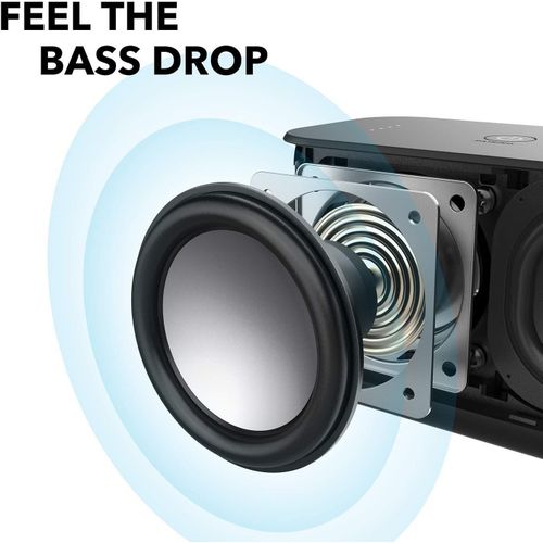 Upgraded Soundcore Boost Bluetooth Speaker with Well-Balanced Sound, BassUp, 12H Playtime, USB-C, IPX7 Waterproof, with Customizable EQ via App, Wireless Stereo Pairing