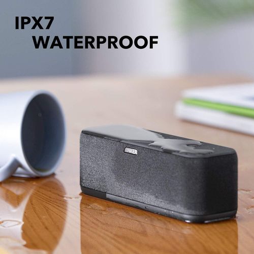 Upgraded Soundcore Boost Bluetooth Speaker with Well-Balanced Sound, BassUp, 12H Playtime, USB-C, IPX7 Waterproof, with Customizable EQ via App, Wireless Stereo Pairing