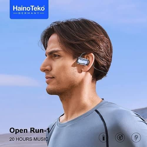 Open Run 1 Wireless Bluetooth Earphone with Super Clear Mic- Black