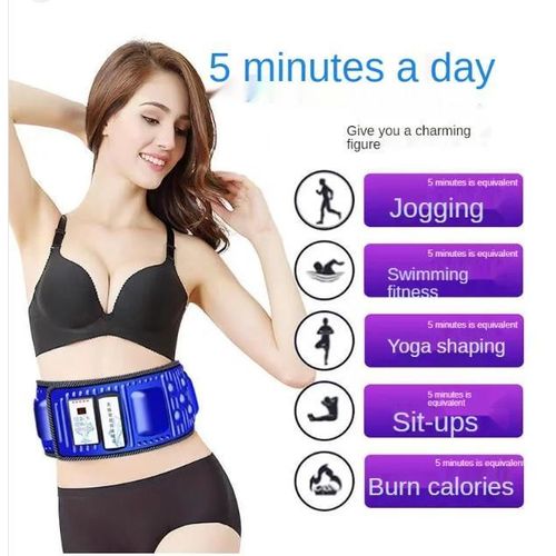 Super Fast Tummy Slimming Belt For Men And Women , Vibrating - Blue,