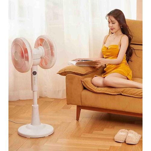 360&deg; Double-Headed Rotating Fan Household Air Circulation Fan Intelligent Remote Control Double-Sided Floor Electric Fan -Multicolor
