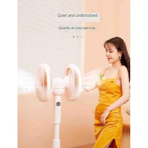 360° Double-Headed Rotating Fan Household Air Circulation Fan Intelligent Remote Control Double-Sided Floor Electric Fan -Multicolor