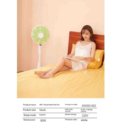 360° Double-Headed Rotating Fan Household Air Circulation Fan Intelligent Remote Control Double-Sided Floor Electric Fan -Multicolor