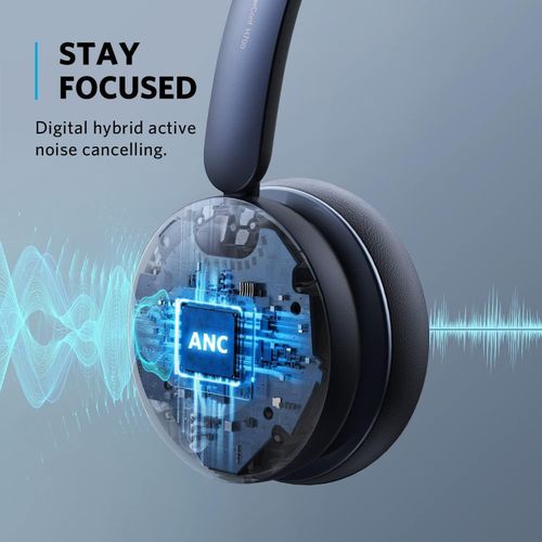 PowerConf H700 with Charging Stand, Bluetooth Headset with Microphone, Active Noise Cancelling, Audio Recording and Meeting Transcription, AI-Enhanced Calls, Compatible with Conference Platforms -Black