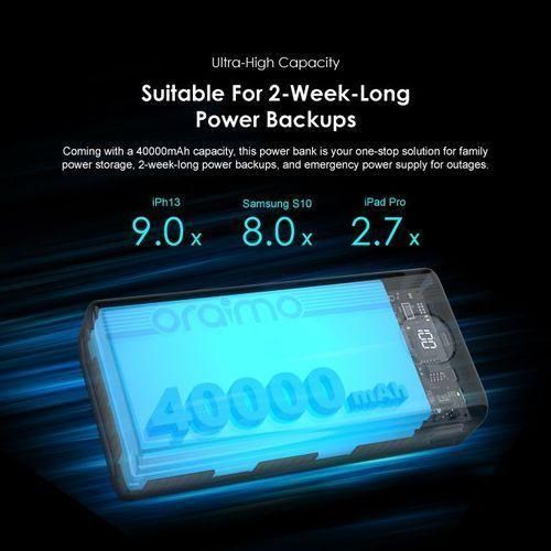 40000mAh PowerBox Ultra Charging Power Bank 400 22.5W PD QC 3.0 Ultra-high Capacity- Black
