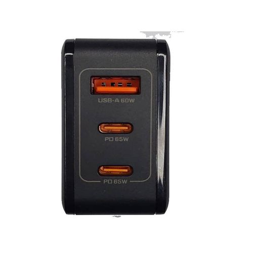 Senior USB C Wall Charger 3-Port GaN PD Fast Charging Dual USB-C Power Charging Adapter Compatible with Laptop MacBook Pro/Air iPhone 13/Pro/Max Galaxy S21 Ultra iPad and More- Black