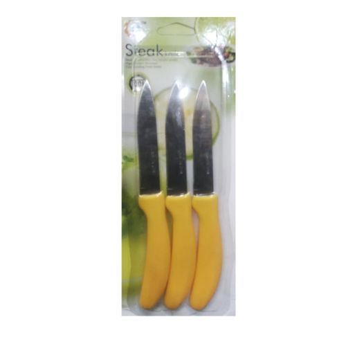 3 Pieces Set Of Sharp Kitchen Knives - Multicolor