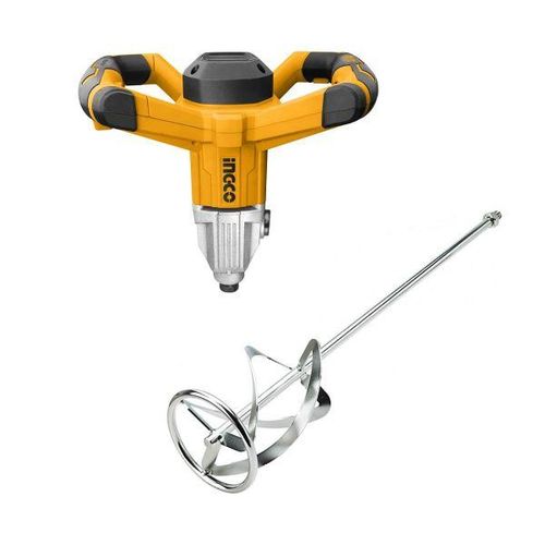 INGCO 1400 Watt Electric Mixer for Paint Cement Putty MX214008 - Black & Orange