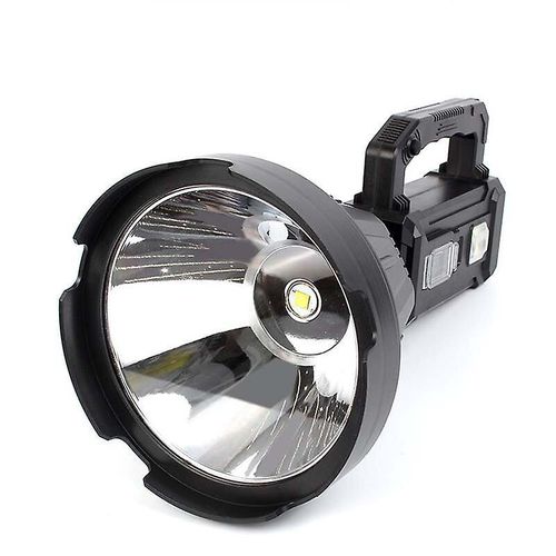 Rechargeable Waterproof Waterproof Outdoor searchlight Super Bright Tactical Handheld Spotlight Flashlight Lantern Type LED Flashlight Handheld Lantern- Black