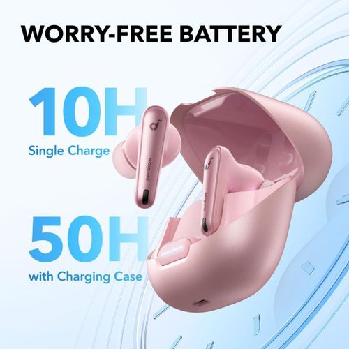 Soundcore Anker Liberty 4 NC Wireless Earbuds, 98.5% Noise Reduction, Adaptive Noise Cancelling to Ears and Environment, Hi-Res Sound, 50H Battery, Wireless Charging, Bluetooth 5.3 - Multicolor