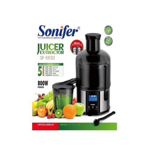 Sonifer Juicer Extractor Computer Control With Crystal Display Stainless Steel Housing Triplex Protection Safety -Multicolor