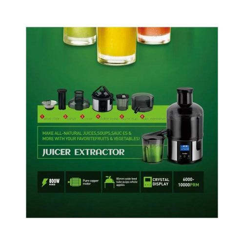 Sonifer Juicer Extractor Computer Control With Crystal Display Stainless Steel Housing Triplex Protection Safety -Multicolor