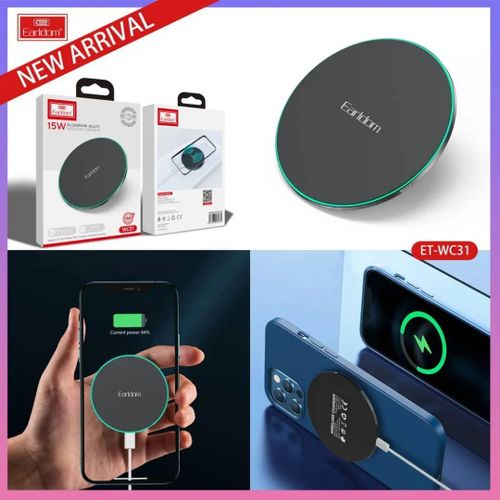 WC31 15W Aluminum Alloy Wireless Charging Pad Stand- Multicolor