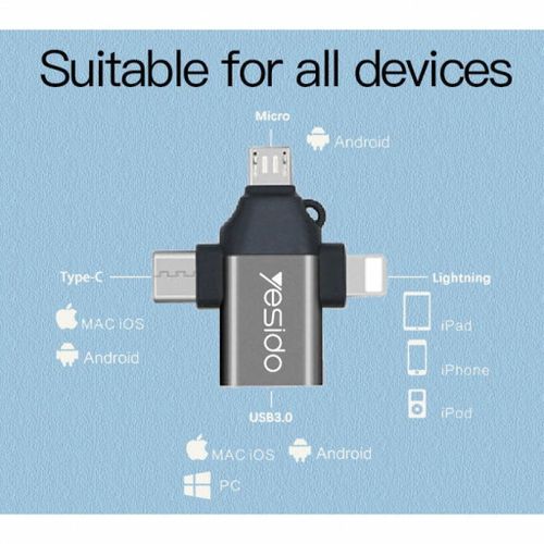3 In 1 OTG USB 3.0 Super Fast Data Transmission Adapter GS15- Multicolor