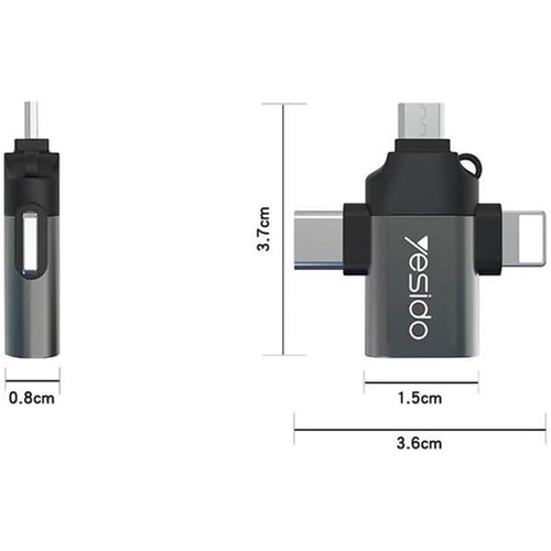 3 In 1 OTG USB 3.0 Super Fast Data Transmission Adapter GS15- Multicolor