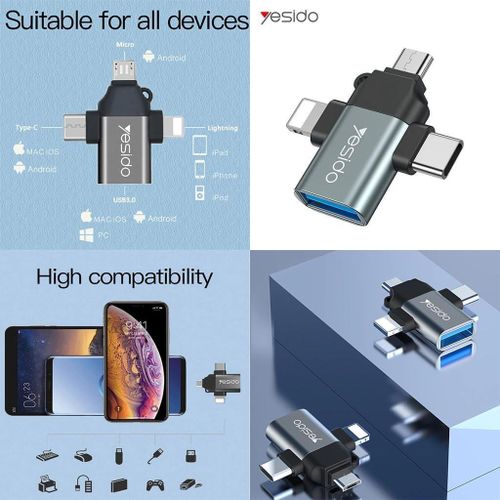 3 In 1 OTG USB 3.0 Super Fast Data Transmission Adapter GS15- Multicolor