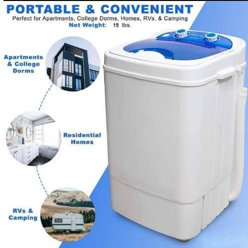 8 Kg Laundry Automatic Baby And Shoe Portable Top Load Single Tub Mini Washing Machine With Spin Dryer Basket-Multicolor