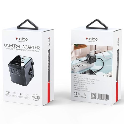 Type-C Ports Multi-function MC10 Universal Travel Adapter Plug 3 USB + 1 USB-C Port