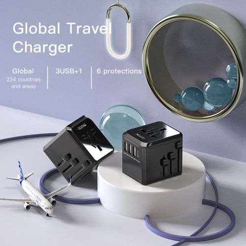 Type-C Ports Multi-function MC10 Universal Travel Adapter Plug 3 USB + 1 USB-C Port