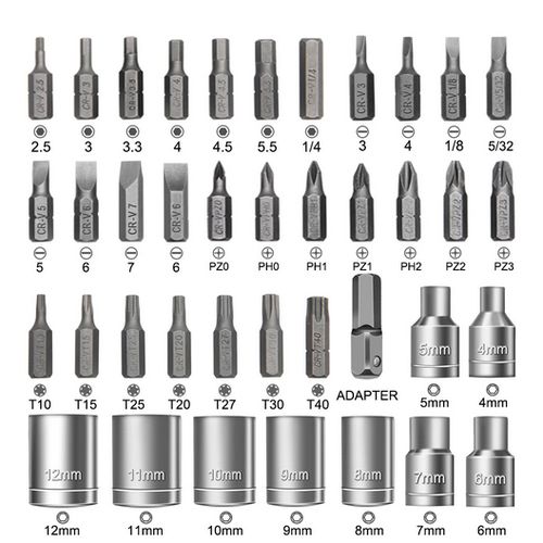 41 in 1 Multi Heads Ratcheting Small Screwdriver and Socket Set Multi -purpose Precision DIY Household Repair Tool Kits-Multi