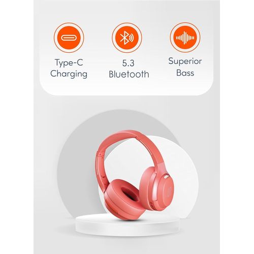 Soundtec By Porodo Eclipse Wireless Headphone with ENC Noise Cancellation, High-Clarity Mic, Pure Deep Bass, Up to 50 Hours Playtime, Bluetooth V5.3 -Multicolor