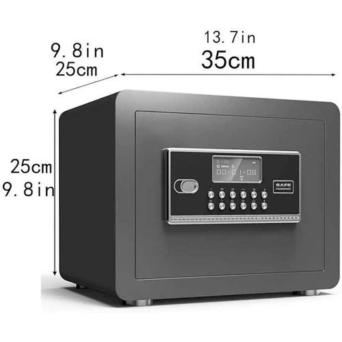 D25 Security Safe Box, Safe with Password Lock, Important File Security Encryption Locker All Steel Structure Electronic Password Safe - Multicolor