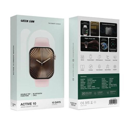 Ultimate 10 46mm Smart Watch with Voice Assistant, Bluetooth Calling, Double Tap Function, Heart Rate Monitoring, 3 Hours Charging Time, 2-3 Days Working Time, Chat GPT -