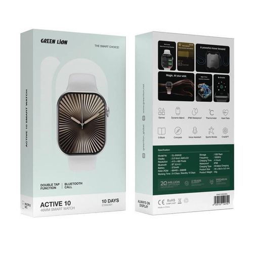 Ultimate 10 46mm Smart Watch with Voice Assistant, Bluetooth Calling, Double Tap Function, Heart Rate Monitoring, 3 Hours Charging Time, 2-3 Days Working Time, Chat GPT -
