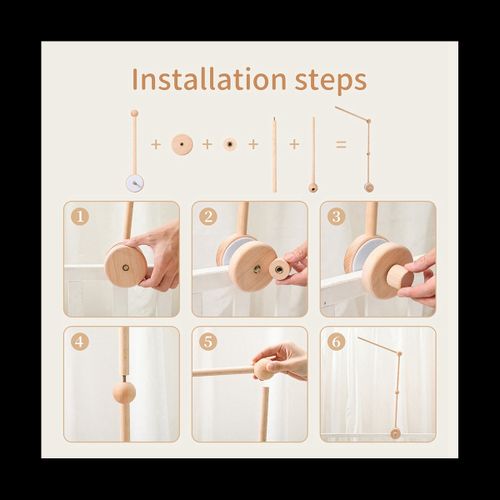 Baby Crib Mobile Arm - Wooden Mobile Arm for Crib Mobile