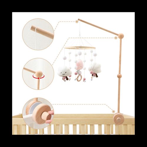 Baby Crib Mobile Arm - Wooden Mobile Arm for Crib Mobile