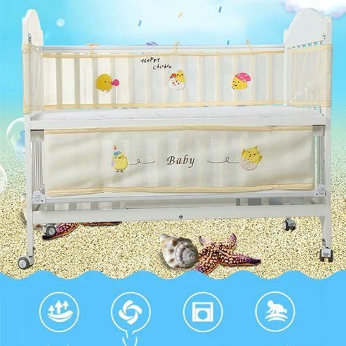 2PCSSET Baby Infant Cot Crib Bumper Safety Protector Toddler Nursery Home Decor Beige