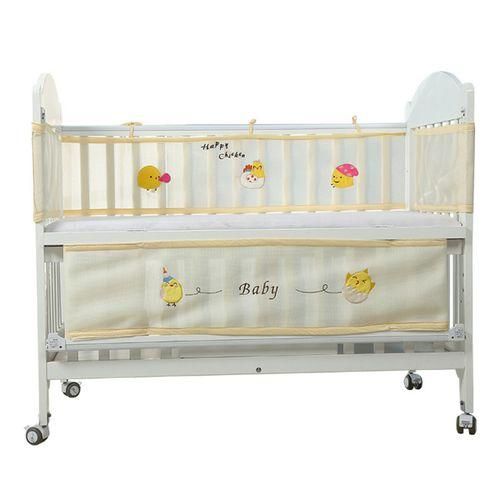 2PCSSET Baby Infant Cot Crib Bumper Safety Protector Toddler Nursery Home Decor Beige