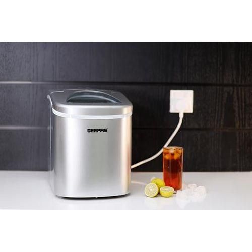 Geepas Ice Cube Maker, Two Sizes, Produces 12Kg In 24 Hours – Container 700G, Water 2.2L, Ecological Gas, Automatic Functioning-Grey