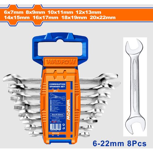 WADFOW WDS2208 - Double Open End Spanner Set - Blue