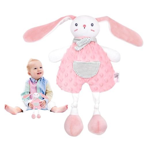 Pink Baby Blanket with Hook Cute Lovely Security Blanket Gifts for Infant and Toddler,Bubble Bunny Soothing Towel NO5148