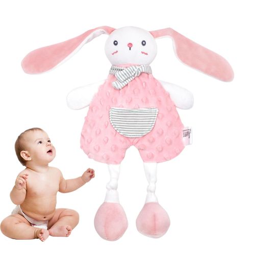 Pink Baby Blanket with Hook Cute Lovely Security Blanket Gifts for Infant and Toddler,Bubble Bunny Soothing Towel NO5148