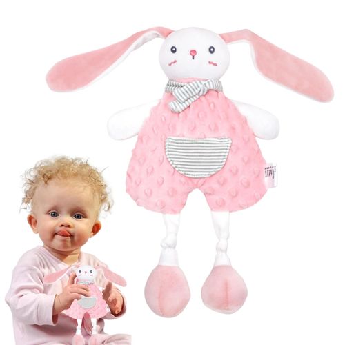Pink Baby Blanket with Hook Cute Lovely Security Blanket Gifts for Infant and Toddler,Bubble Bunny Soothing Towel NO5148