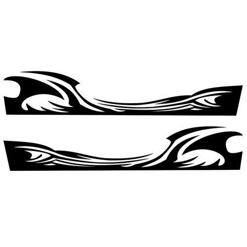 Wave  Graphics Car Body Side Stickers  Stripe Decals For