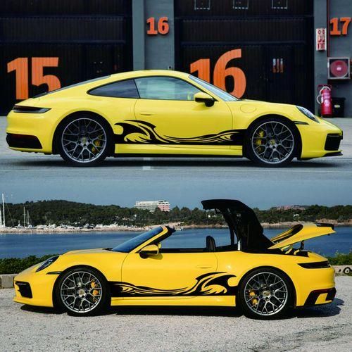 Wave  Graphics Car Body Side Stickers  Stripe Decals For