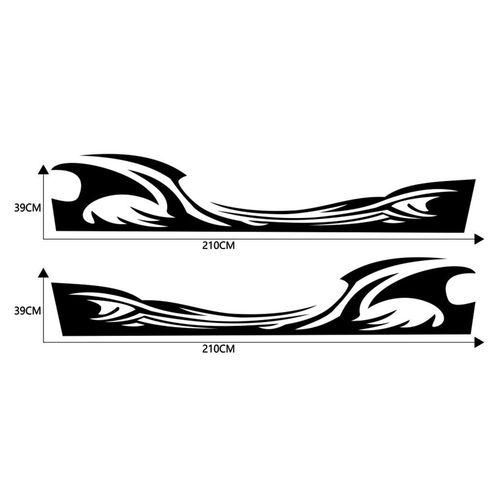 Wave  Graphics Car Body Side Stickers  Stripe Decals For