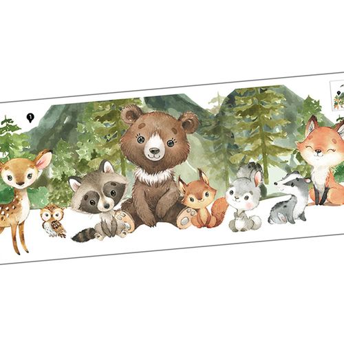 2 Animal Theme Nursery Wall Decal Self Sticky Home